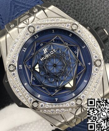 Hublot Big Bang Diamond​ Blue Dial Set Watch WWF Factory