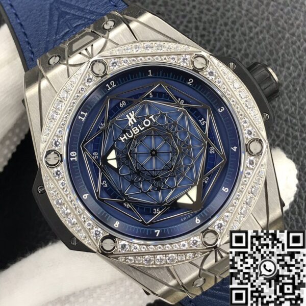 Hublot Big Bang Diamond​ Blue Dial Set Watch WWF Factory