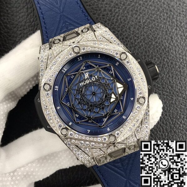 Big Bang Hublot Watch Full Diamond Blue Dial WWF Factory