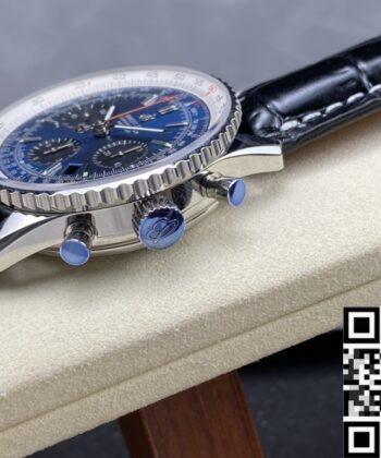 Breitling Navitimer Watch AB0127211C1A1 Blue Dial Leather Strap