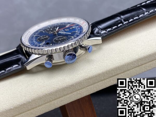 Breitling Navitimer Watch AB0127211C1A1 Blue Dial Leather Strap