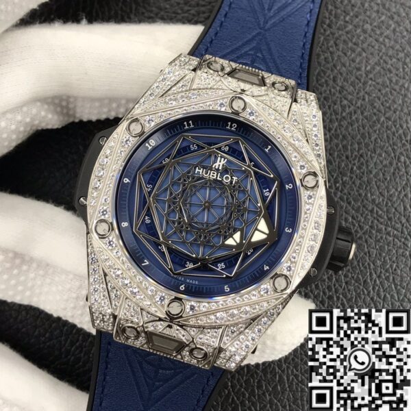 Big Bang Hublot Watch Full Diamond Blue Dial WWF Factory
