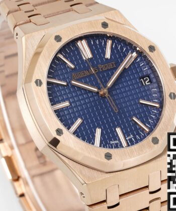 Audemars Piguet Royal Oak Replica Watch Rose Gold Blue Dial