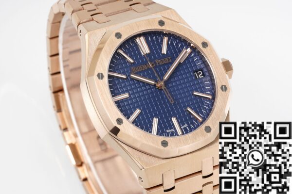 Audemars Piguet Royal Oak Replica Watch Rose Gold Blue Dial