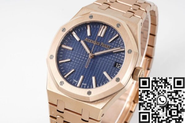 Audemars Piguet Royal Oak Replica Watch Rose Gold Blue Dial