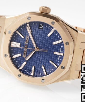 Audemars Piguet Royal Oak Replica Watch Rose Gold Blue Dial