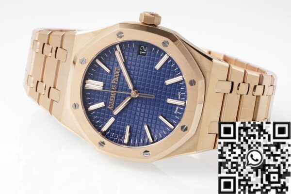 Audemars Piguet Royal Oak Replica Watch Rose Gold Blue Dial