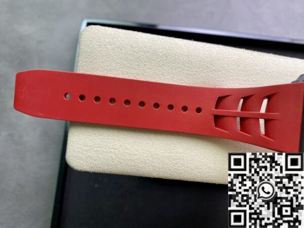 Richard Mille RM011-03 Carbon Fiber Case With Red Rubber Strap