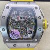 Richard Mille RM011-03 Titanium Shell Yellow Rubber Strap Watch