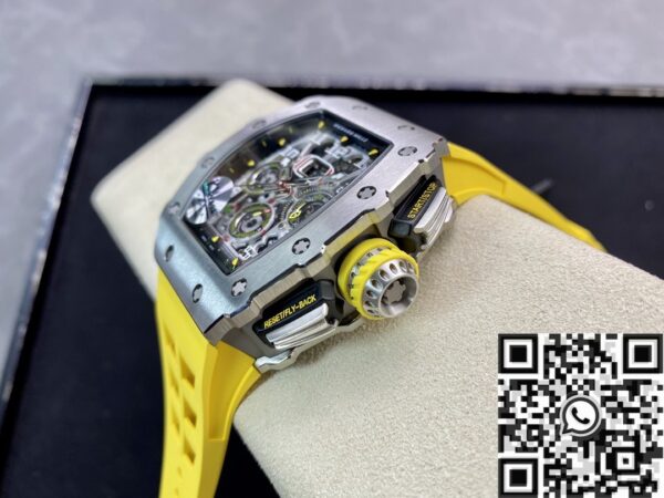 Richard Mille RM011-03 Titanium Shell Yellow Rubber Strap Watch