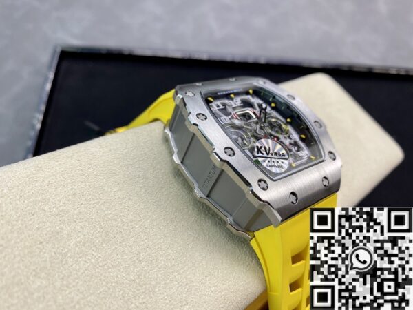 Richard Mille RM011-03 Titanium Shell Yellow Rubber Strap Watch