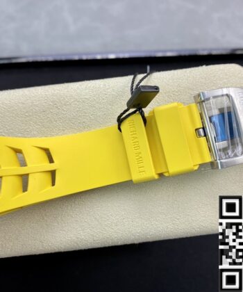 Richard Mille RM011-03 Titanium Shell Yellow Rubber Strap Watch