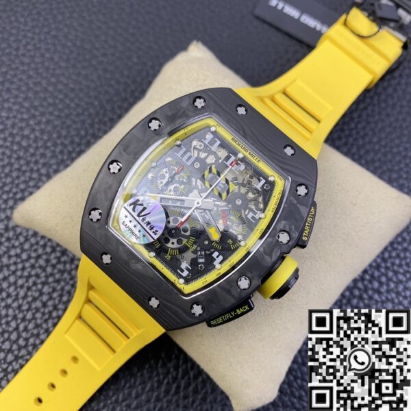 Richard Mille RM 011 Felipe Massa Yellow Rubber Strap Watch KV