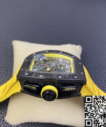 Richard Mille RM 011 Felipe Massa Yellow Rubber Strap Watch KV