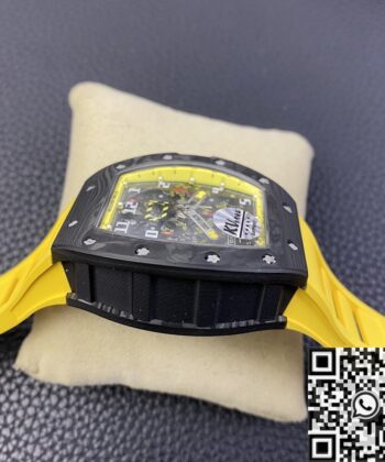 Richard Mille RM 011 Felipe Massa Yellow Rubber Strap Watch KV