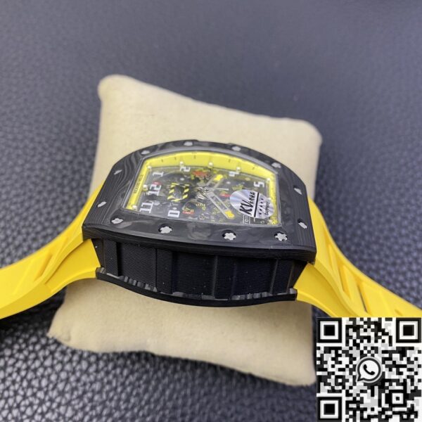 Richard Mille RM 011 Felipe Massa Yellow Rubber Strap Watch KV