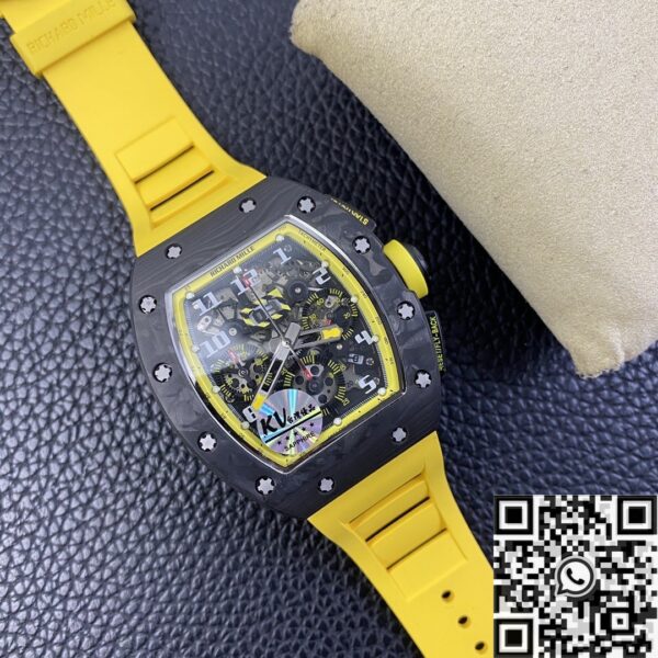 Richard Mille RM 011 Felipe Massa Yellow Rubber Strap Watch KV