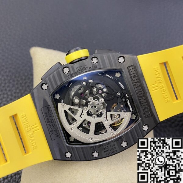 Richard Mille RM 011 Felipe Massa Yellow Rubber Strap Watch KV