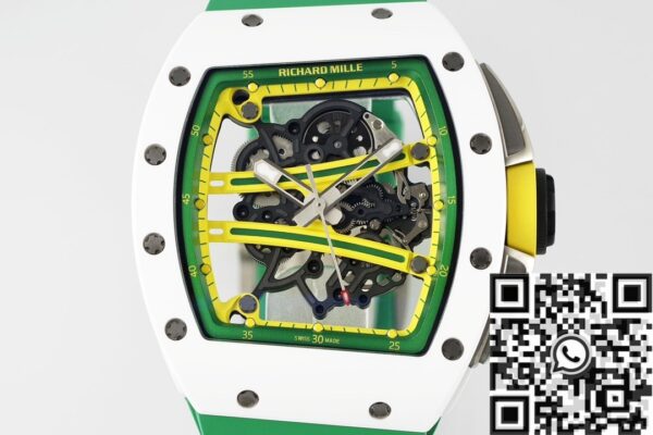 Richard Mille RM061 Watch White Ceramics Green Strap ZF