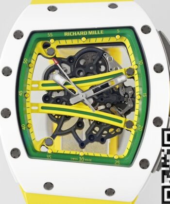 Richard Mille RM061 Watches White Ceramics Yellow Strap ZF