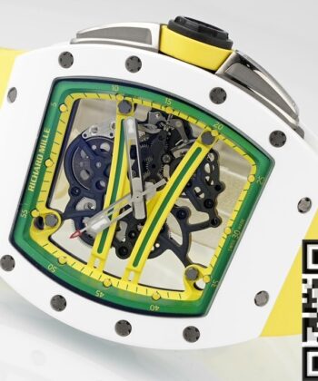 Richard Mille RM061 Watches White Ceramics Yellow Strap ZF