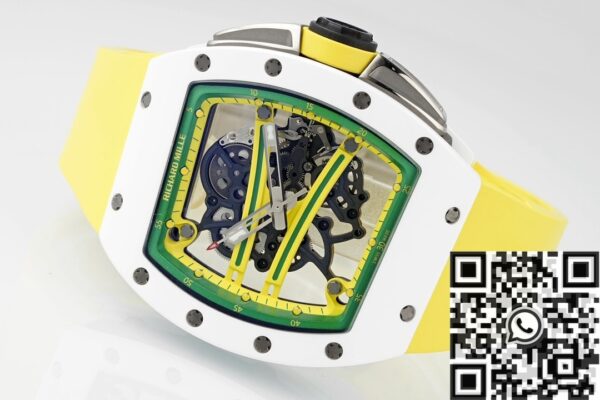 Richard Mille RM061 Watches White Ceramics Yellow Strap ZF