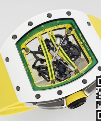 Richard Mille RM061 Watches White Ceramics Yellow Strap ZF