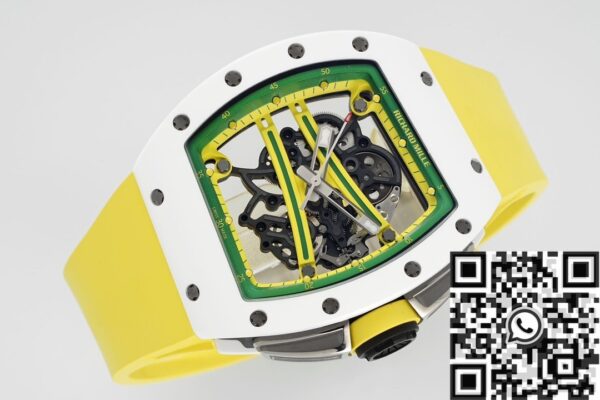 Richard Mille RM061 Watches White Ceramics Yellow Strap ZF