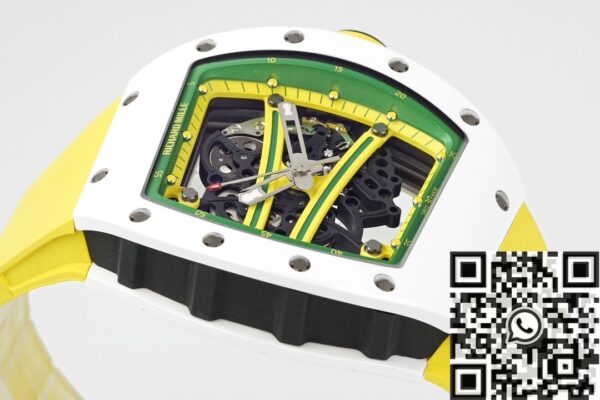 Richard Mille RM061 Watches White Ceramics Yellow Strap ZF