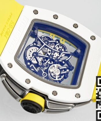 Richard Mille RM061 Watches White Ceramics Yellow Strap ZF
