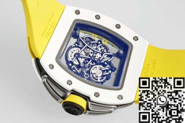 Richard Mille RM061 Watches White Ceramics Yellow Strap ZF