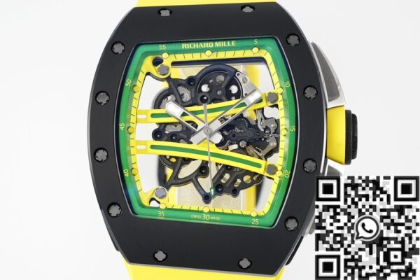 ZF Factory Richard Mille RM061 Black Ceramics Yellow Strap