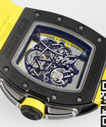 ZF Factory Richard Mille RM061 Black Ceramics Yellow Strap