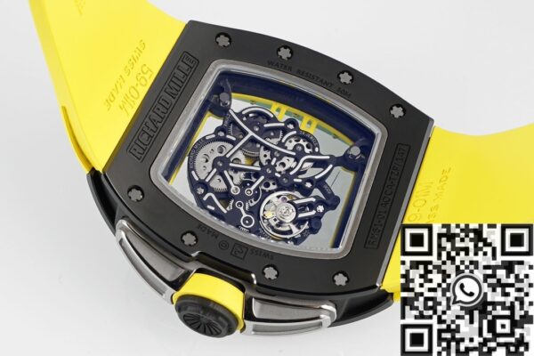ZF Factory Richard Mille RM061 Black Ceramics Yellow Strap