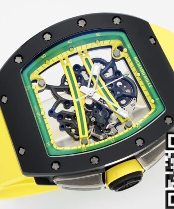 ZF Factory Richard Mille RM061 Black Ceramics Yellow Strap