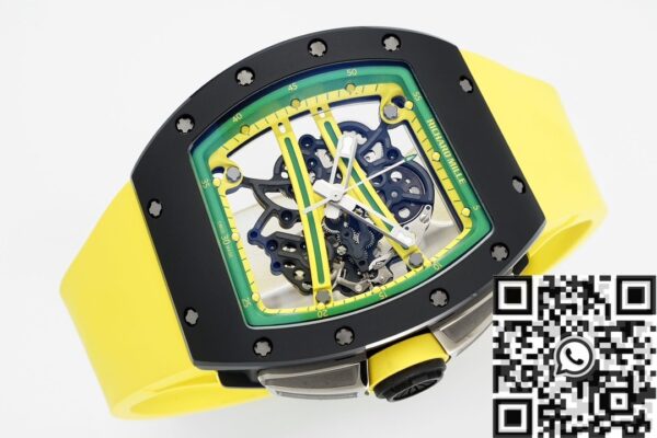 ZF Factory Richard Mille RM061 Black Ceramics Yellow Strap