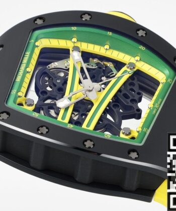 ZF Factory Richard Mille RM061 Black Ceramics Yellow Strap