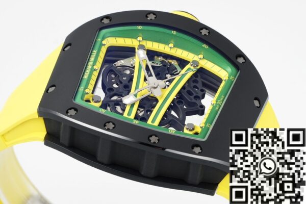 ZF Factory Richard Mille RM061 Black Ceramics Yellow Strap