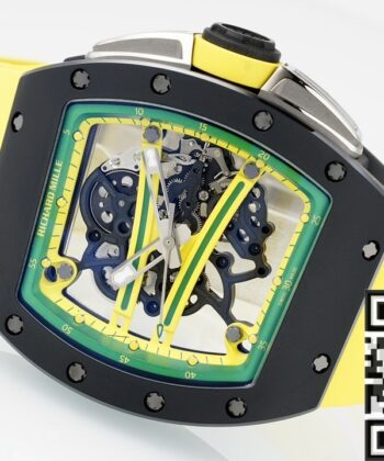 ZF Factory Richard Mille RM061 Black Ceramics Yellow Strap