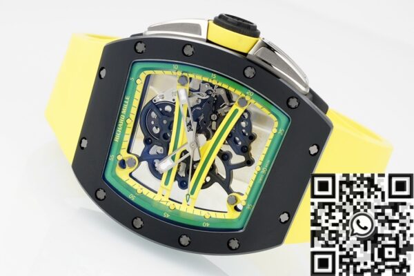 ZF Factory Richard Mille RM061 Black Ceramics Yellow Strap