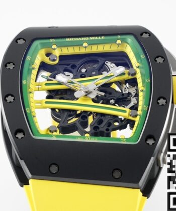 ZF Factory Richard Mille RM061 Black Ceramics Yellow Strap
