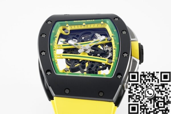 ZF Factory Richard Mille RM061 Black Ceramics Yellow Strap