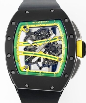Replica Richard Mille RM061 Black Ceramics Black Strap Watch