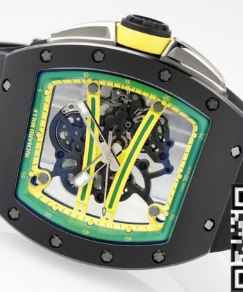 Replica Richard Mille RM061 Black Ceramics Black Strap Watch
