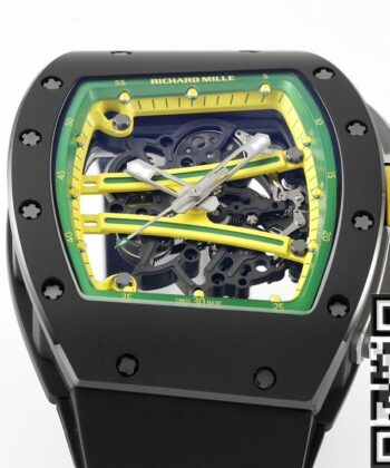 Replica Richard Mille RM061 Black Ceramics Black Strap Watch