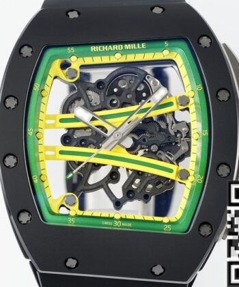 Replica Richard Mille RM061 Black Ceramics Black Strap Watch