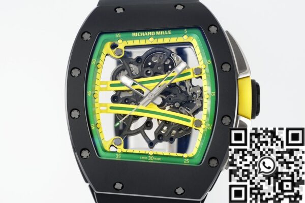 Replica Richard Mille RM061 Black Ceramics Black Strap Watch