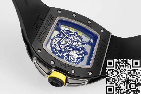 Replica Richard Mille RM061 Black Ceramics Black Strap Watch