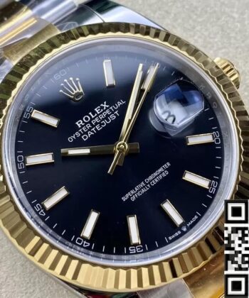 Black Face Datejust Rolex M126333-0013 Size 41mm Watch Clean
