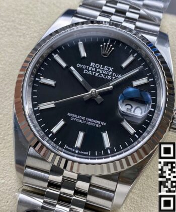 Black Rolex Datejust M126234-0015 Size 36mm Clean Factory